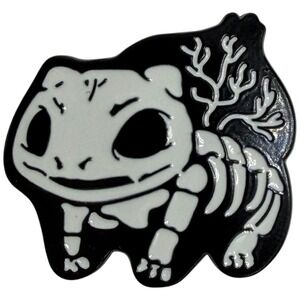 Cute Skeleton Bulbasaur Enamel Pin Pokemon Inspired Spooky Gothic